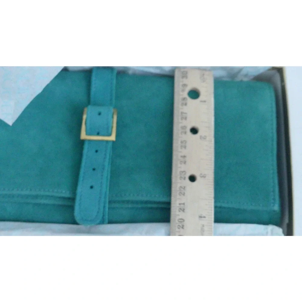 St. Thomas Green Suede Leather Wallet RARE 1960's Estee Lauder Employee Gift NOS